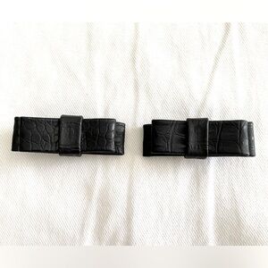 Black Crocodile Embossed Hair clips. NWOT!